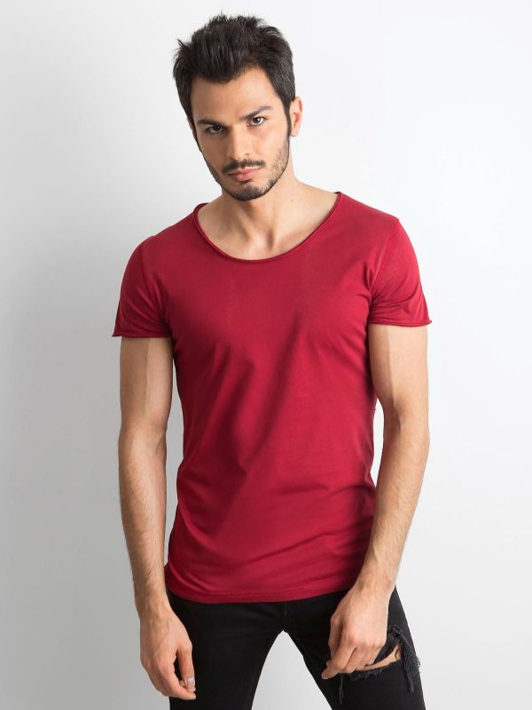 Wholesale Burgundy Smooth Men's T-Shirt