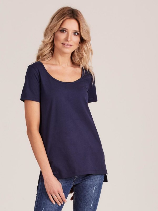 Wholesale Navy Blue Smooth Women's T-Shirt