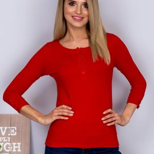 Wholesale Cotton blouse with buttons red