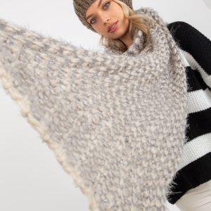 Wholesale beige-gray knitted scarf for women