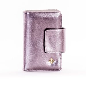 Wholesale Women's silver wallet with white and magnet clasp