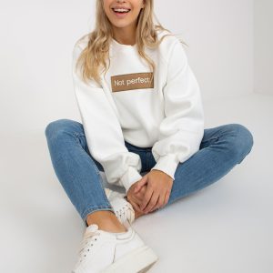 Wholesale Ecru hoodless sweatshirt with Tracy Patch