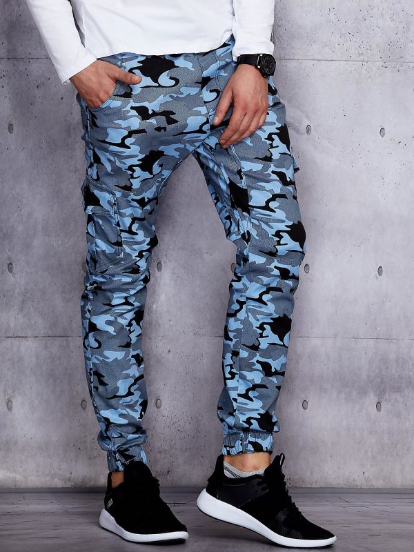 Wholesale Blue Mens Camo Joggers