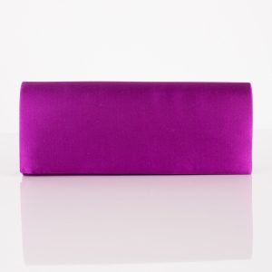 Wholesale Satin plain clutch bag with mirror purple