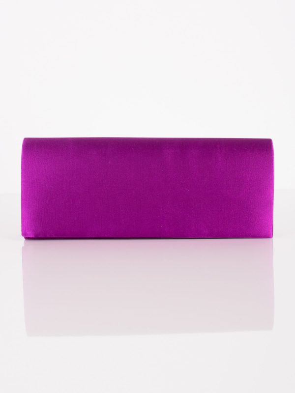 Wholesale Satin plain clutch bag with mirror purple