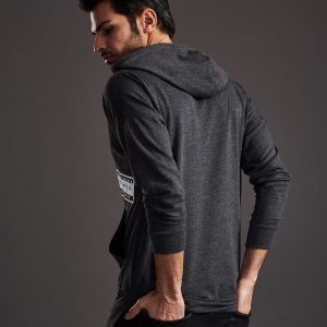 Wholesale Dark grey sweatshirt for men with skull and stripes