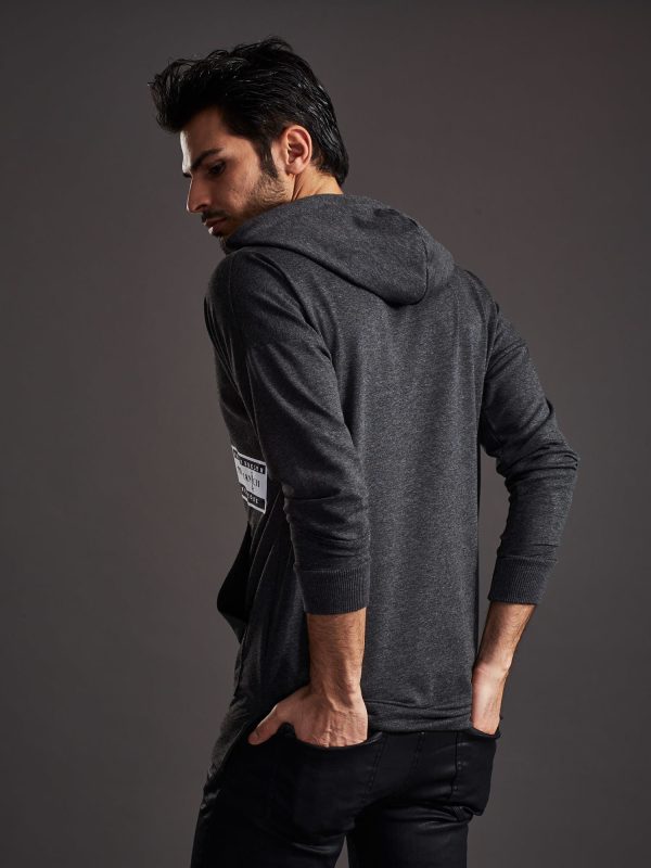 Wholesale Dark grey sweatshirt for men with skull and stripes