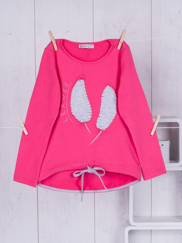 Wholesale Pink blouse for girl with leaves