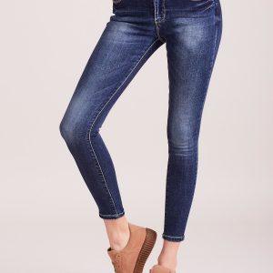 Wholesale Dark blue puréed jeans