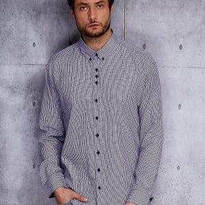 Wholesale Purple Plus Size Men's Petite Checkered Shirt