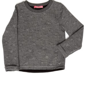 Wholesale Dark Grey Girl's Sweatshirt with Stars