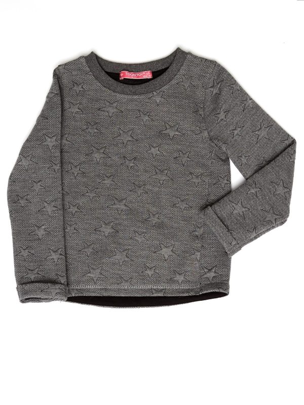 Wholesale Dark Grey Girl's Sweatshirt with Stars