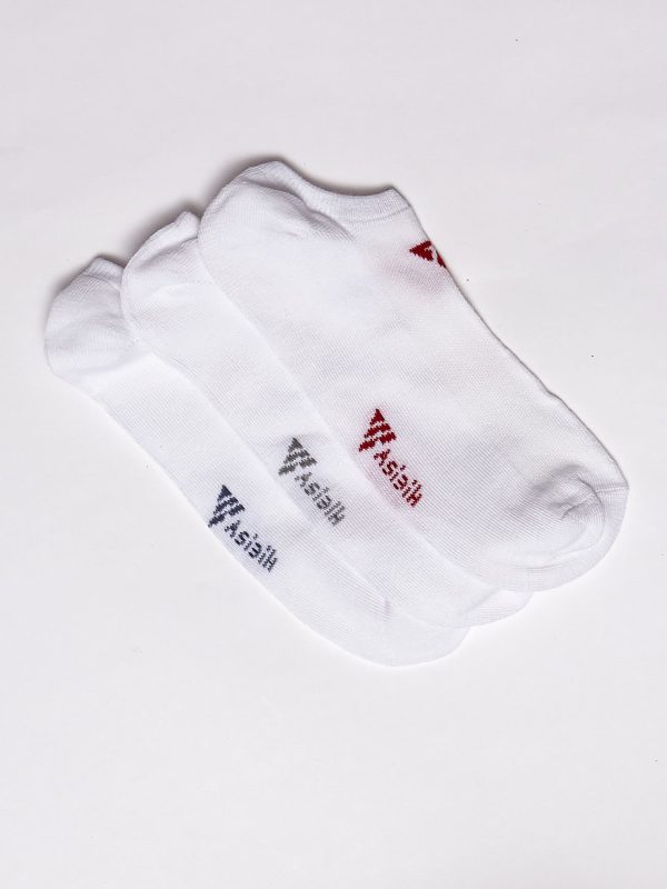 Wholesale Set of white short men's sports socks 3 pieces