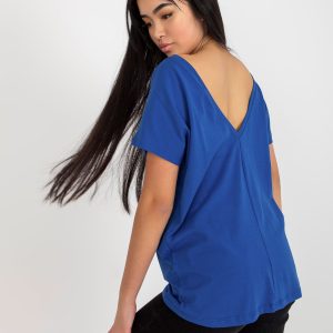 Wholesale Cobalt Loose T-Shirt Basic in Fire Cotton