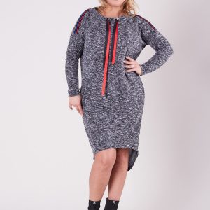 Wholesale Dark Grey Plus Size Asymmetrical Dress