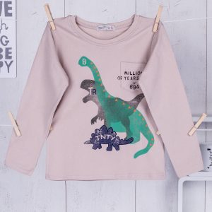 Wholesale Beige blouse with dinosaurs