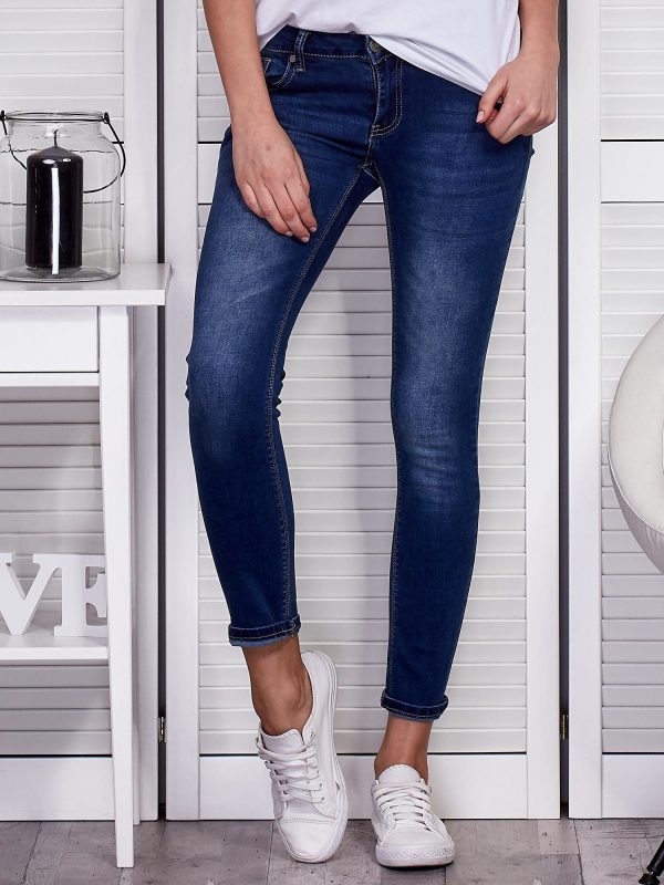 Wholesale Blue puréed jeans