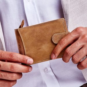 Wholesale Light brown leather wallet for man