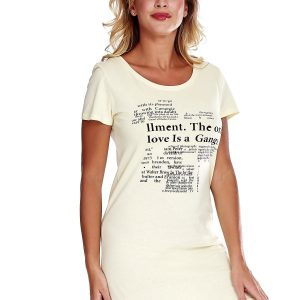 Wholesale Yellow Newspaper Printed Nightdress