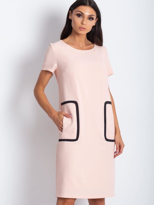 Wholesale Salmon dress with pockets