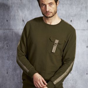 Wholesale Khaki sweatshirt for men with pocket