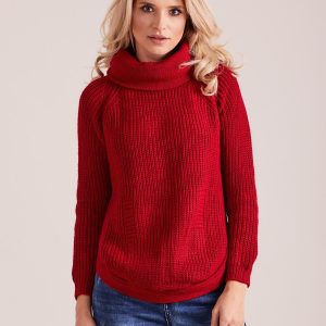 Wholesale Red Women's Turtleneck Sweater