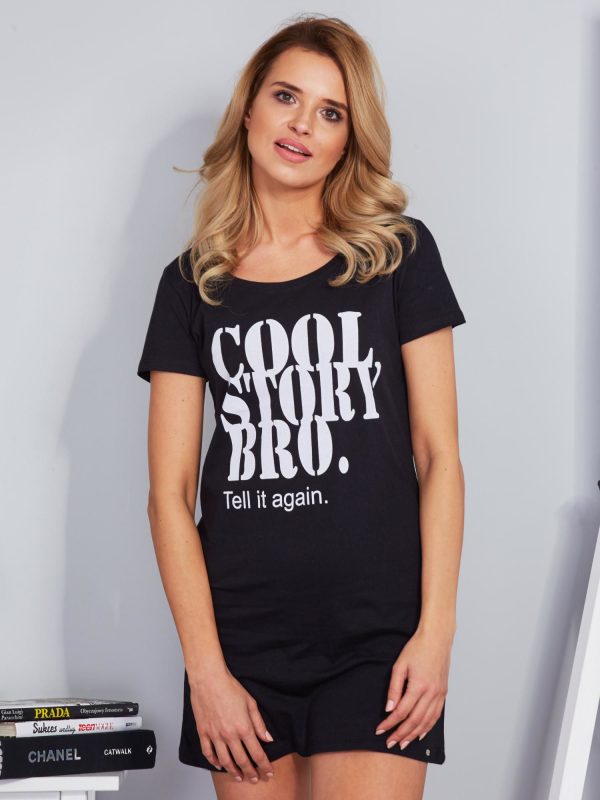 Wholesale Black cotton dress COOL STORY BRO