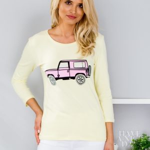 Wholesale Yellow blouse with car