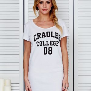 Wholesale Nightgown white cotton with college lettering