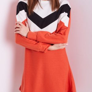 Wholesale Coral color block dress