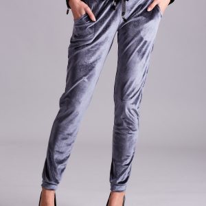 Wholesale Women's trousers with velor grey