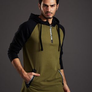 Wholesale Khaki sweatshirt for men with text sliders