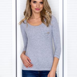 Wholesale Blouse light grey cut out