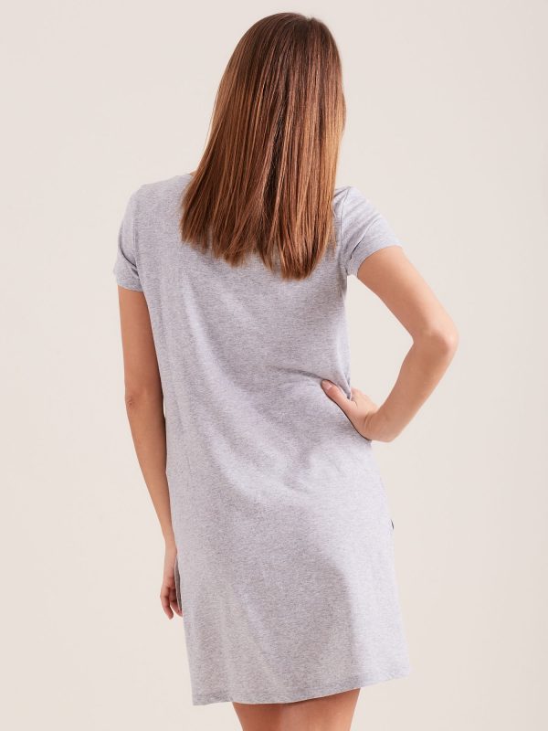 Wholesale Light gray nightgown with inscriptions