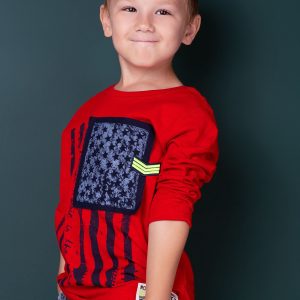 Wholesale Red Cotton Blouse for Boy