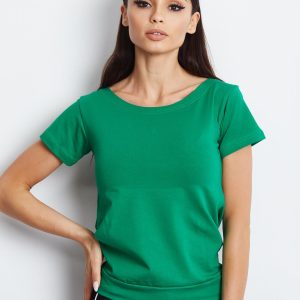 Wholesale Dark green t-shirt with tie back