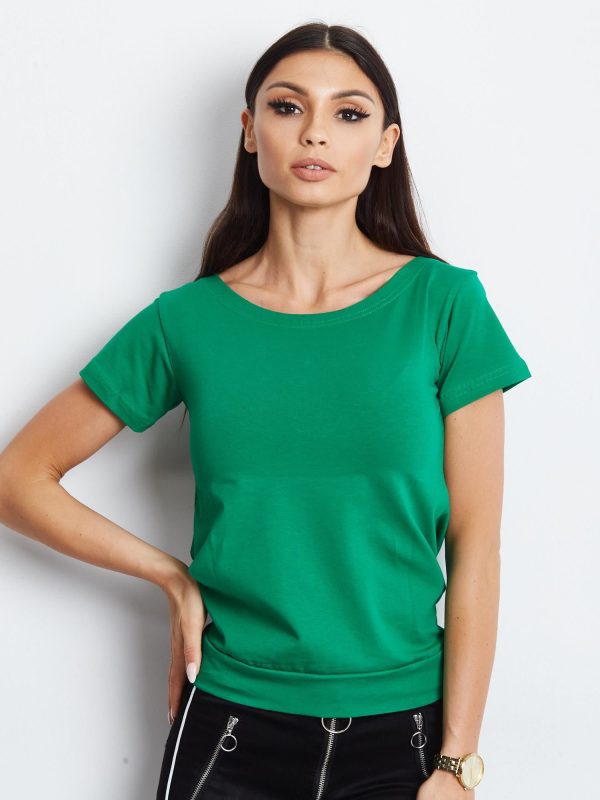 Wholesale Dark green t-shirt with tie back