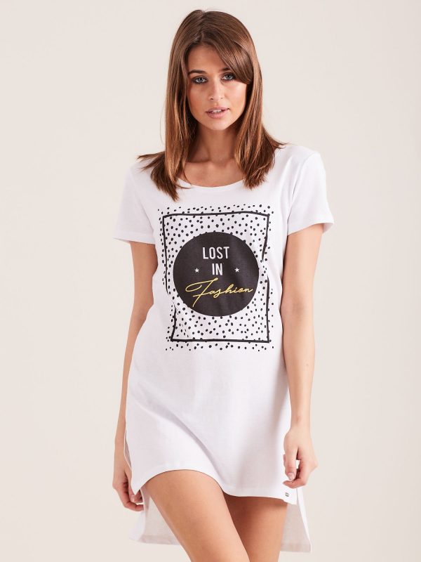 Wholesale White Printed Nightgown