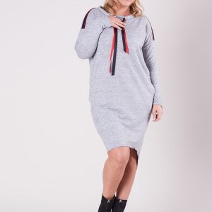 Wholesale Light Grey Plus Size Asymmetrical Dress