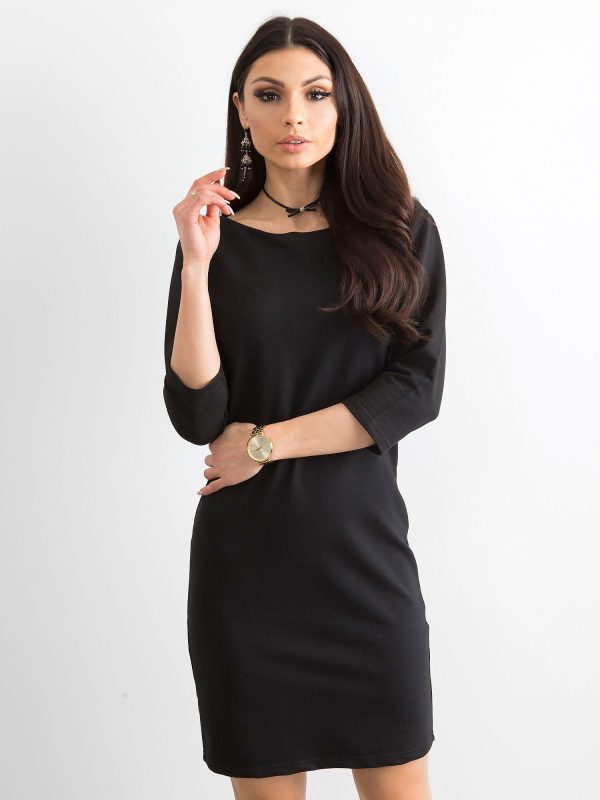 Wholesale Cotton plain oversize dress black