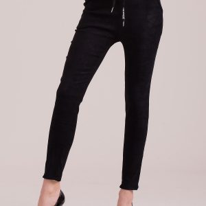 Wholesale Black imitation suede pants