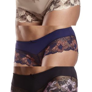 Wholesale Set of panties briefs with decorative lace 3-pack