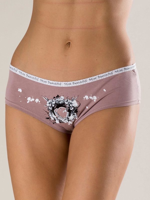 Wholesale Dark Beige Cotton Printed Women's Panties