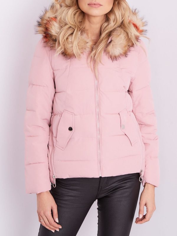 Wholesale Light Pink Women's Hooded Jacket