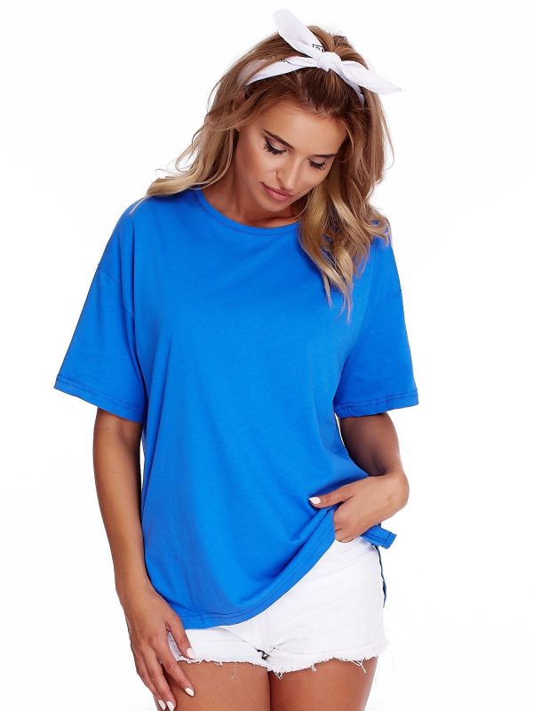 Wholesale Blue Loose T-Shirt