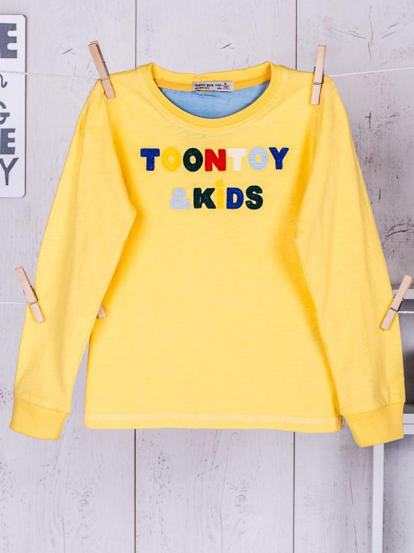 Wholesale Yellow blouse for a boy with an engraved inscription