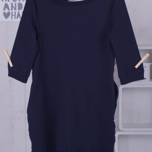 Wholesale Navy blue dress for a girl with decorative tape