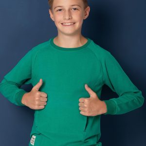 Wholesale Green children's sweatshirt with pocket