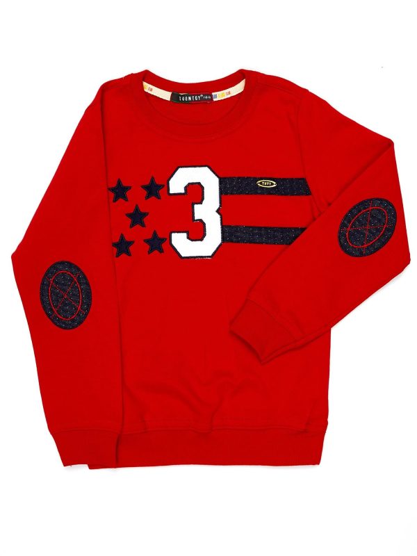 Wholesale Red sweatshirt with stripes