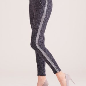 Wholesale Graphite Patterned Trousers with Glossy Stripe